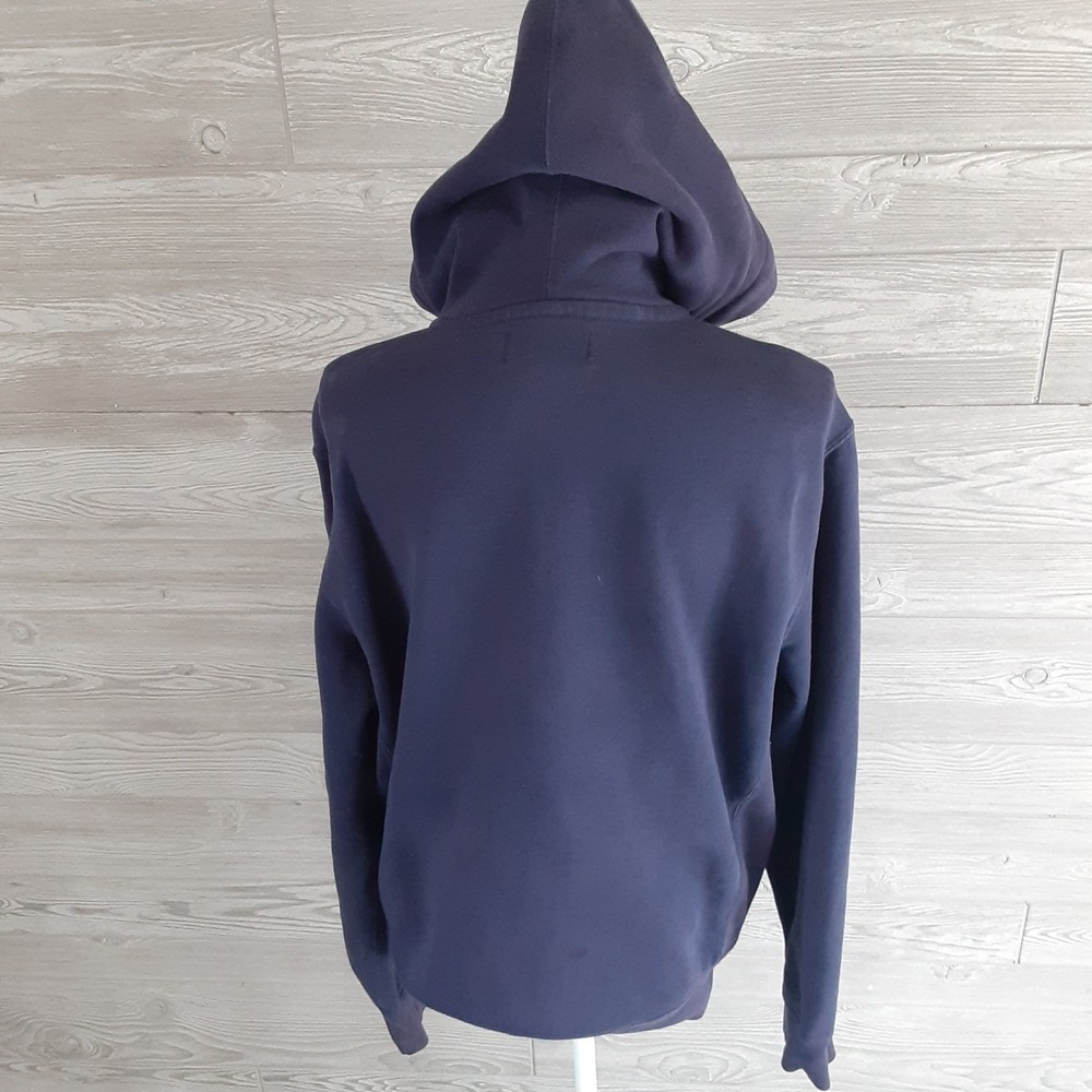 Polo Ralph Lauren Mens Navy Blue Full Zip Fleece Hoodie Red Pony Logo Size L - Picture 3 of 16